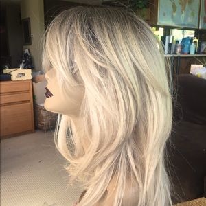 Brand new beautiful rooted blond part human hair